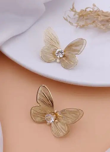 Golden Whispering Butterfly Earrings